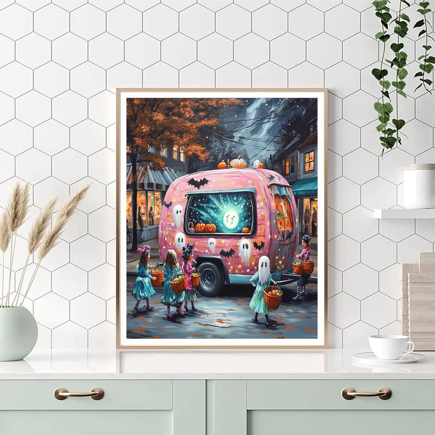 Trick Or Treat Caravan Spooky Edition Numbered painting kits