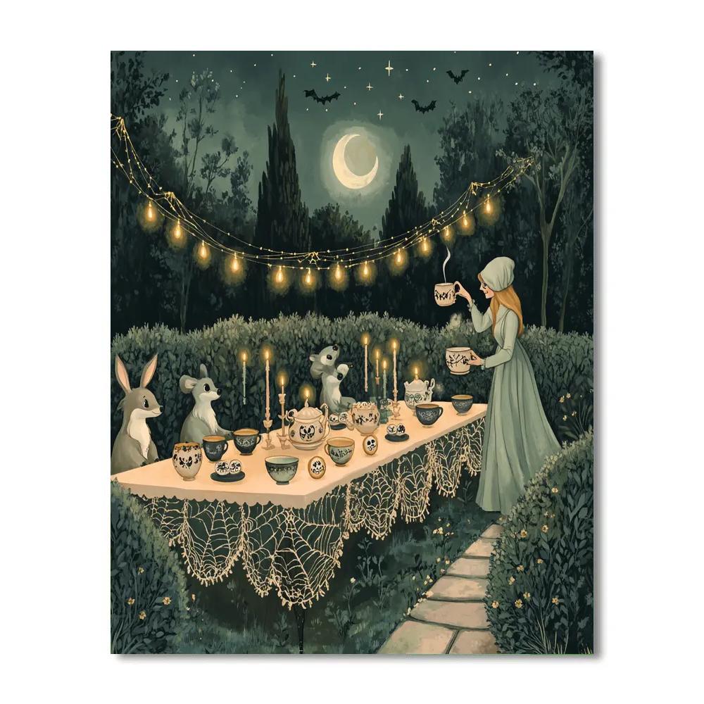 Ghostly Tea Party At Dusk Paint by numbers kits