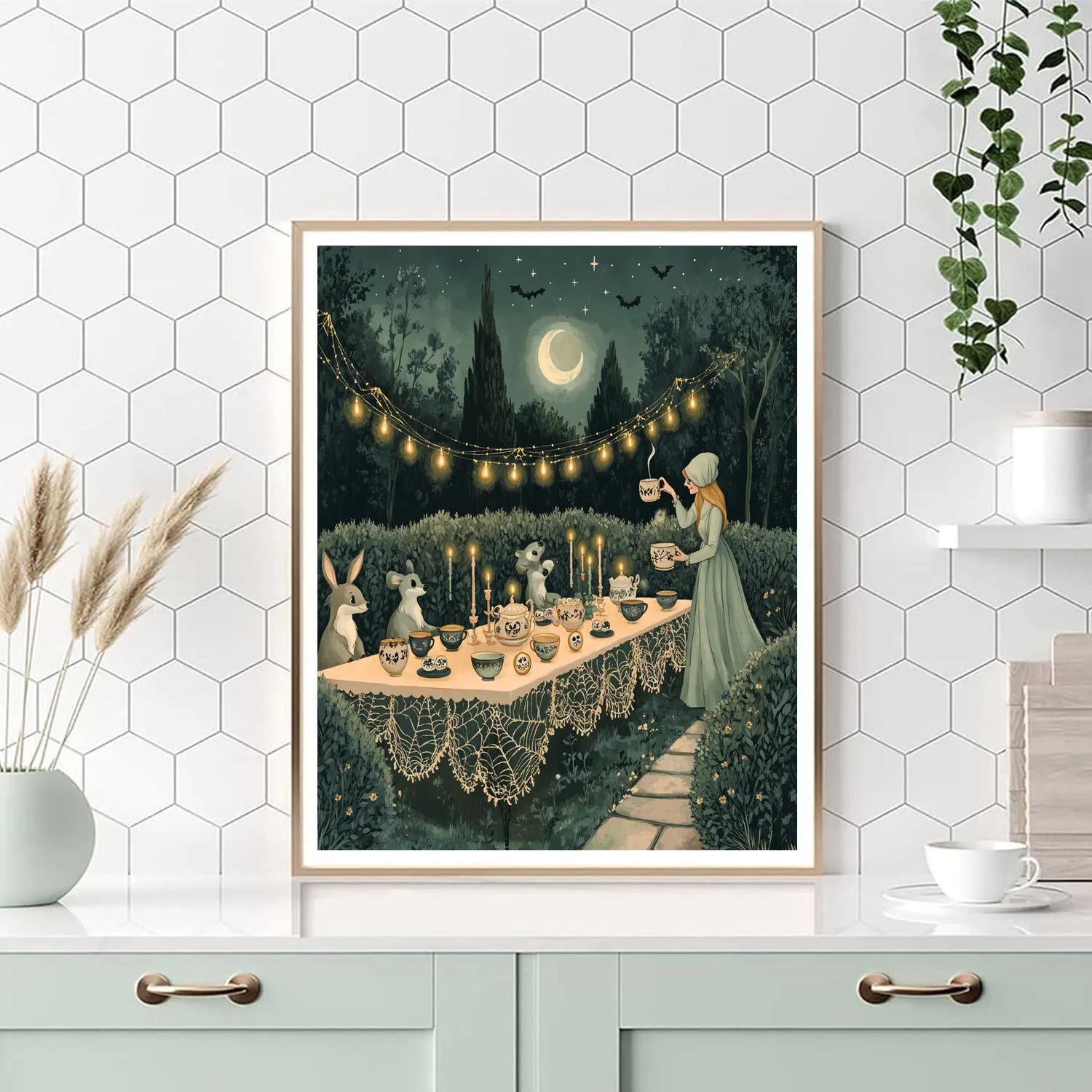 Ghostly Tea Party At Dusk Paint by numbers kits
