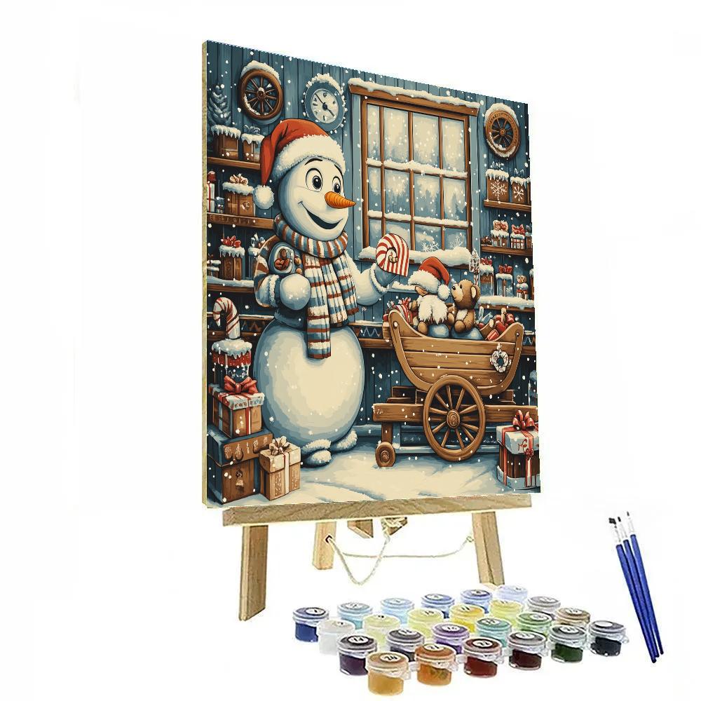 Olaf Winter Toy Workshop paint by color