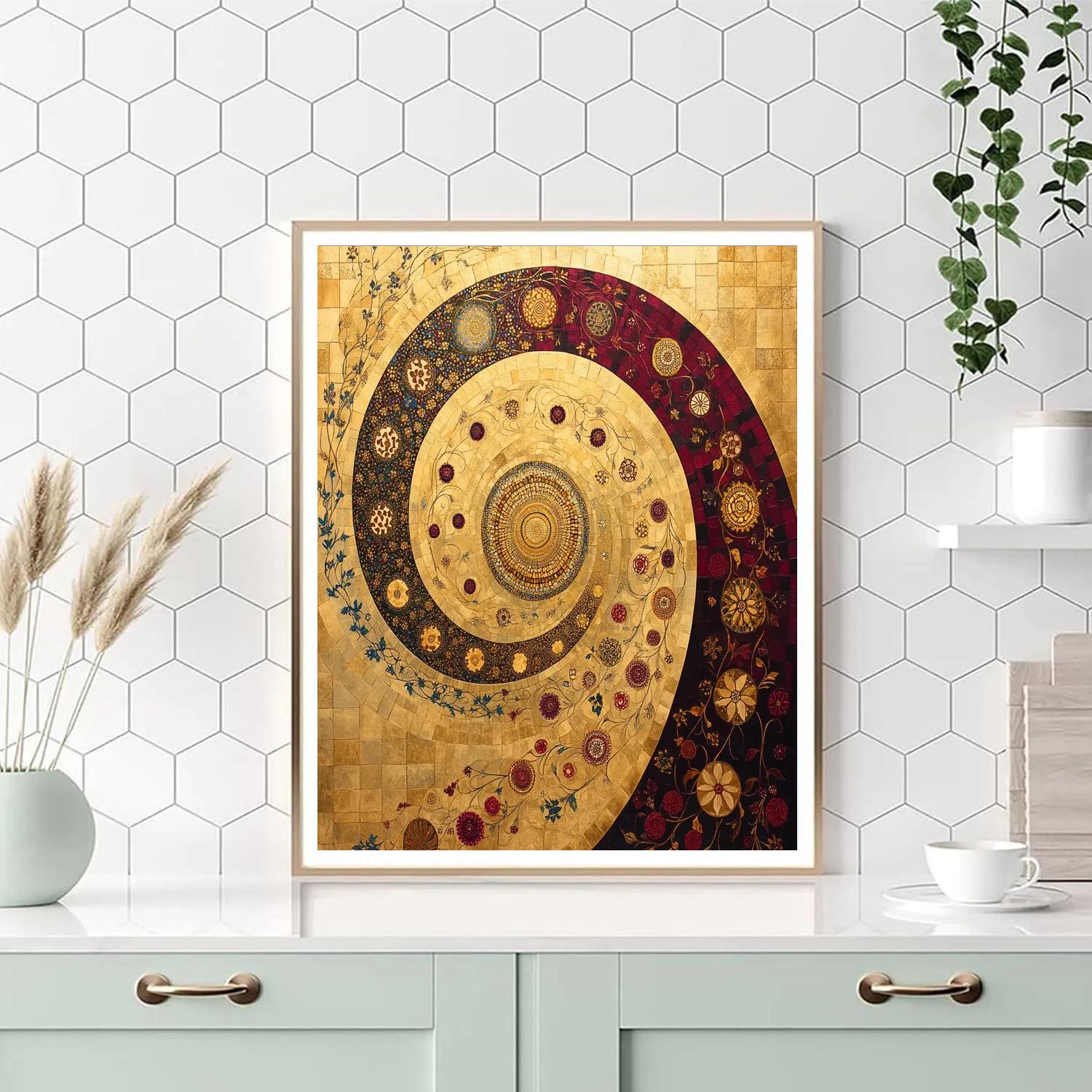 Gustav Klimt Inspired Golden Floral Symphony Numbered painting kits