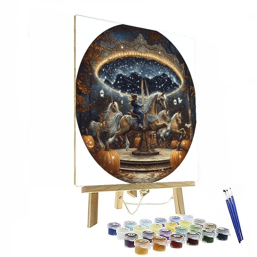 Haunted Carousel Of Lunar Masks DIY paint by numbers