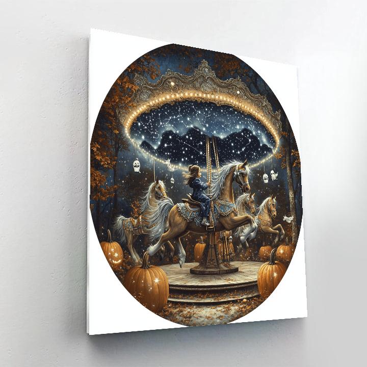 Haunted Carousel Of Lunar Masks DIY paint by numbers