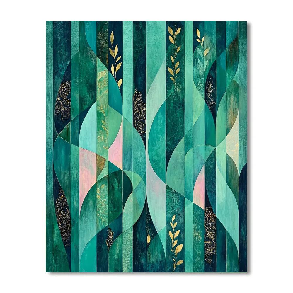 Gustav Klimt Inspired Emerald Mosaic Dream Painting by numbers kit