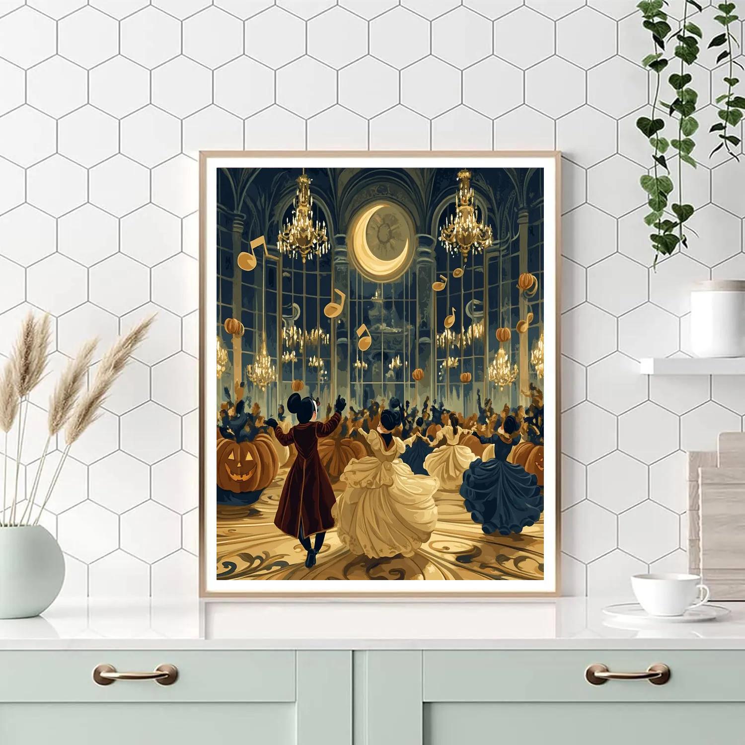 Midnight Ballroom With Enchanted Masks paint by color