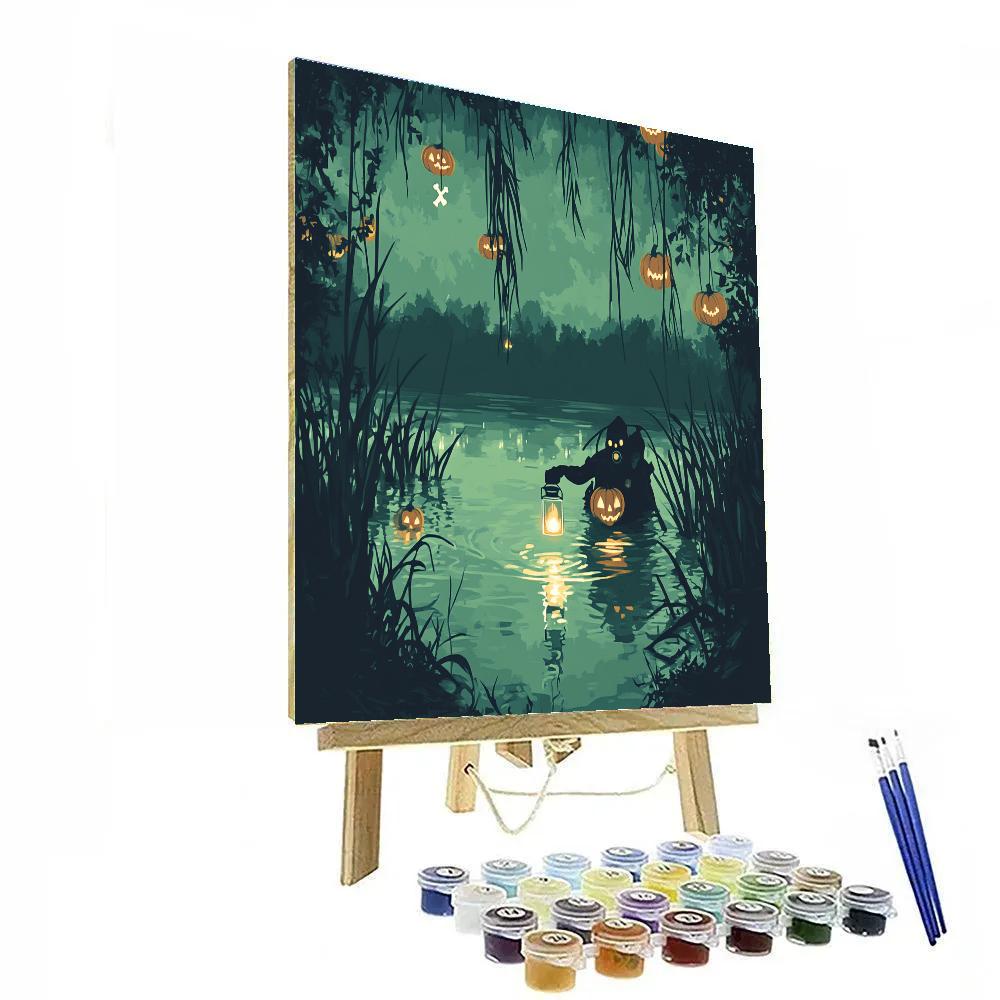 Lantern Diver In The Spooky Marsh Number painting
