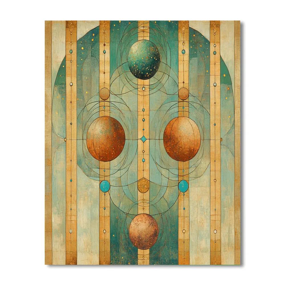 Gustav Klimt Inspired Celestial Orchard Pattern DIY paint by numbers