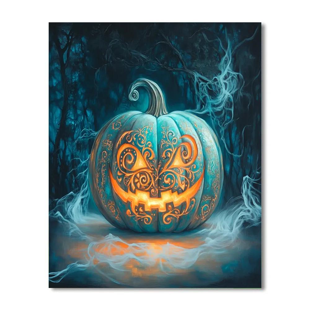 Enchanted Pumpkin Lantern Spooky paint by number