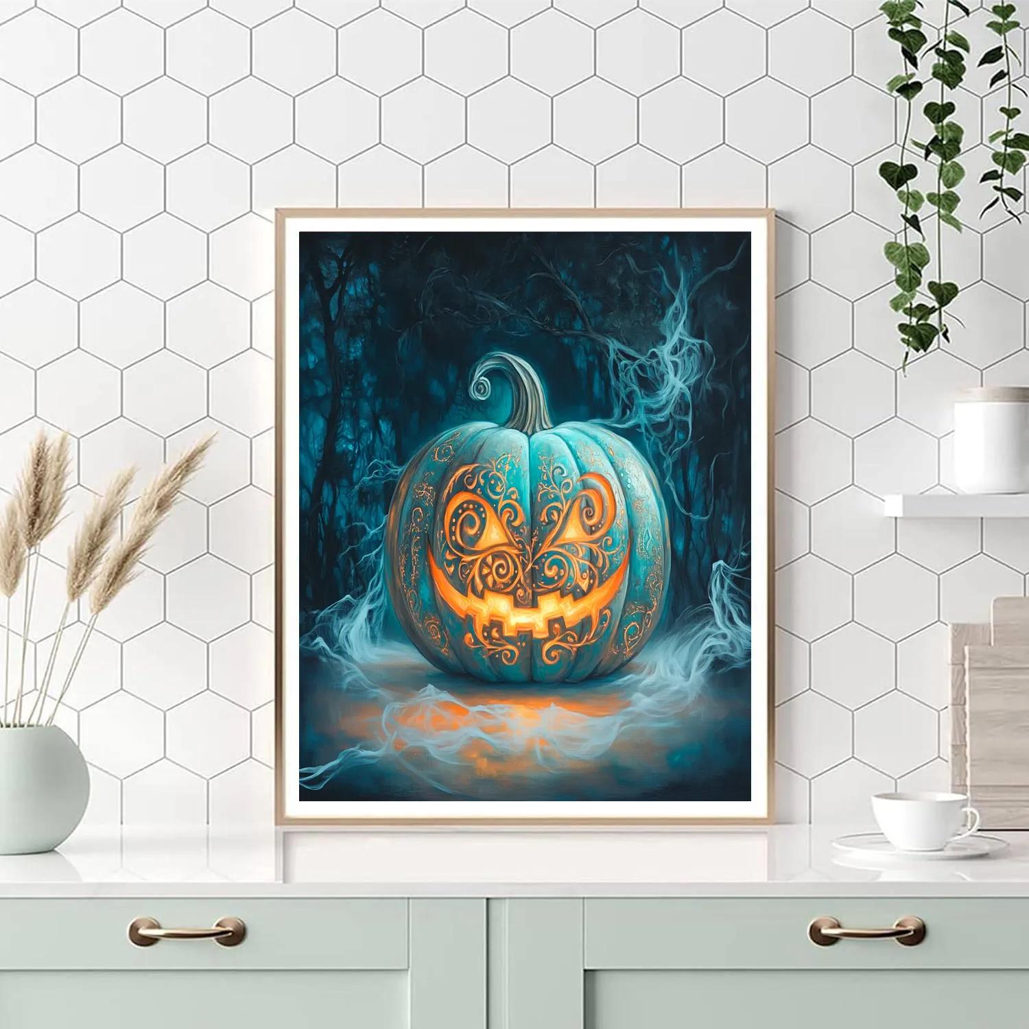 Enchanted Pumpkin Lantern Spooky paint by number
