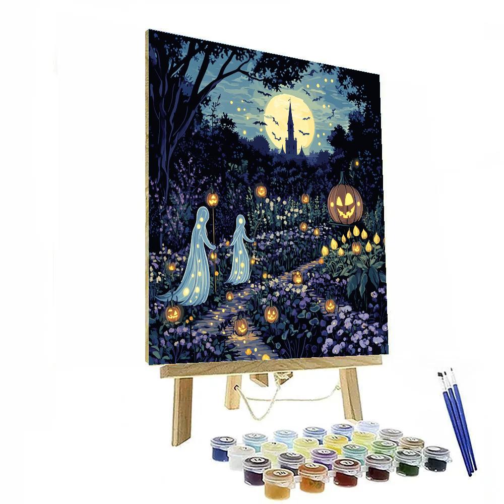 Moonlit Garden Of Friendly Specters painting number kit