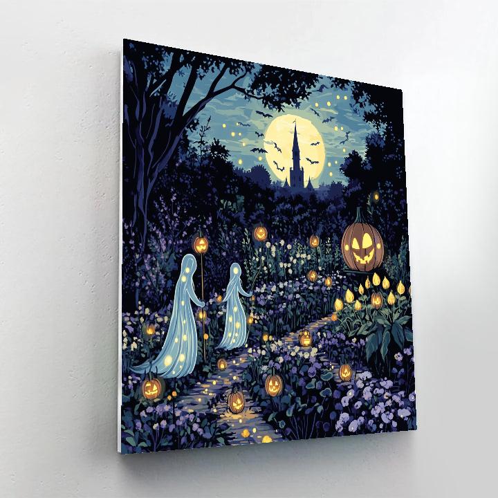 Moonlit Garden Of Friendly Specters painting number kit