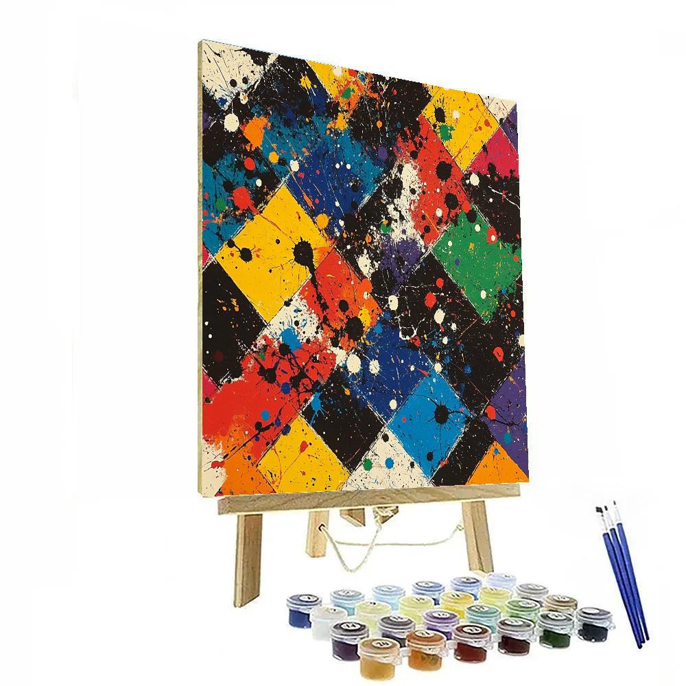 Jackson Pollock Inspired Colorful Abstract Patterns DIY paint by numbers