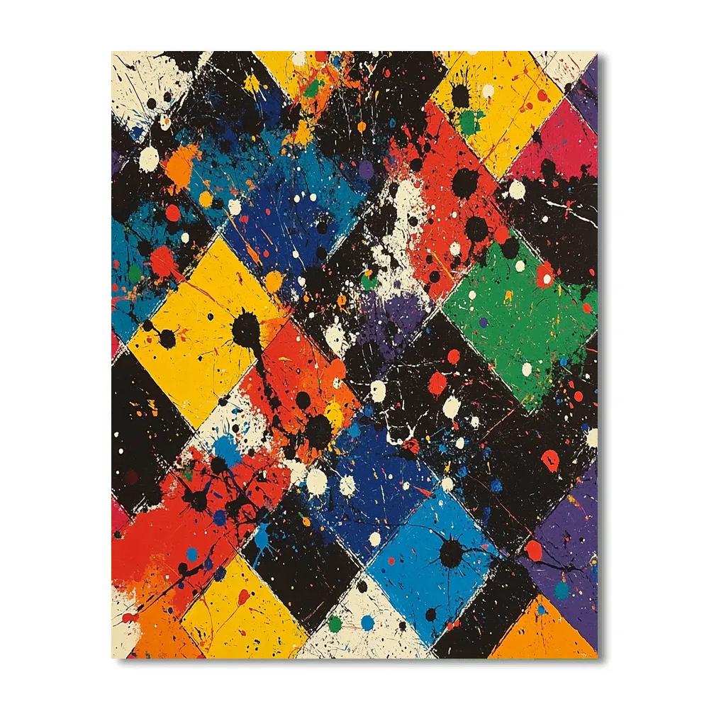 Jackson Pollock Inspired Colorful Abstract Patterns DIY paint by numbers