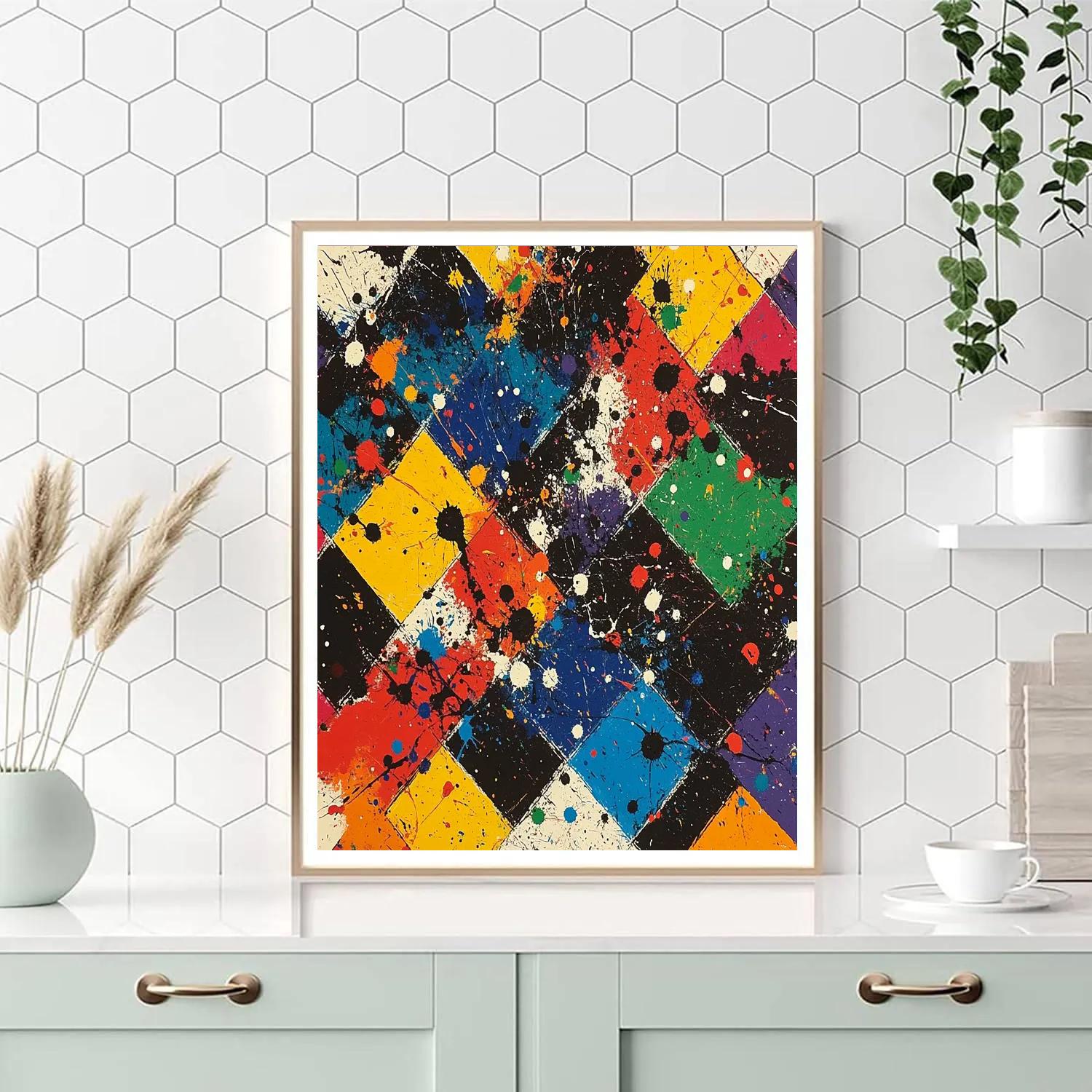 Jackson Pollock Inspired Colorful Abstract Patterns DIY paint by numbers