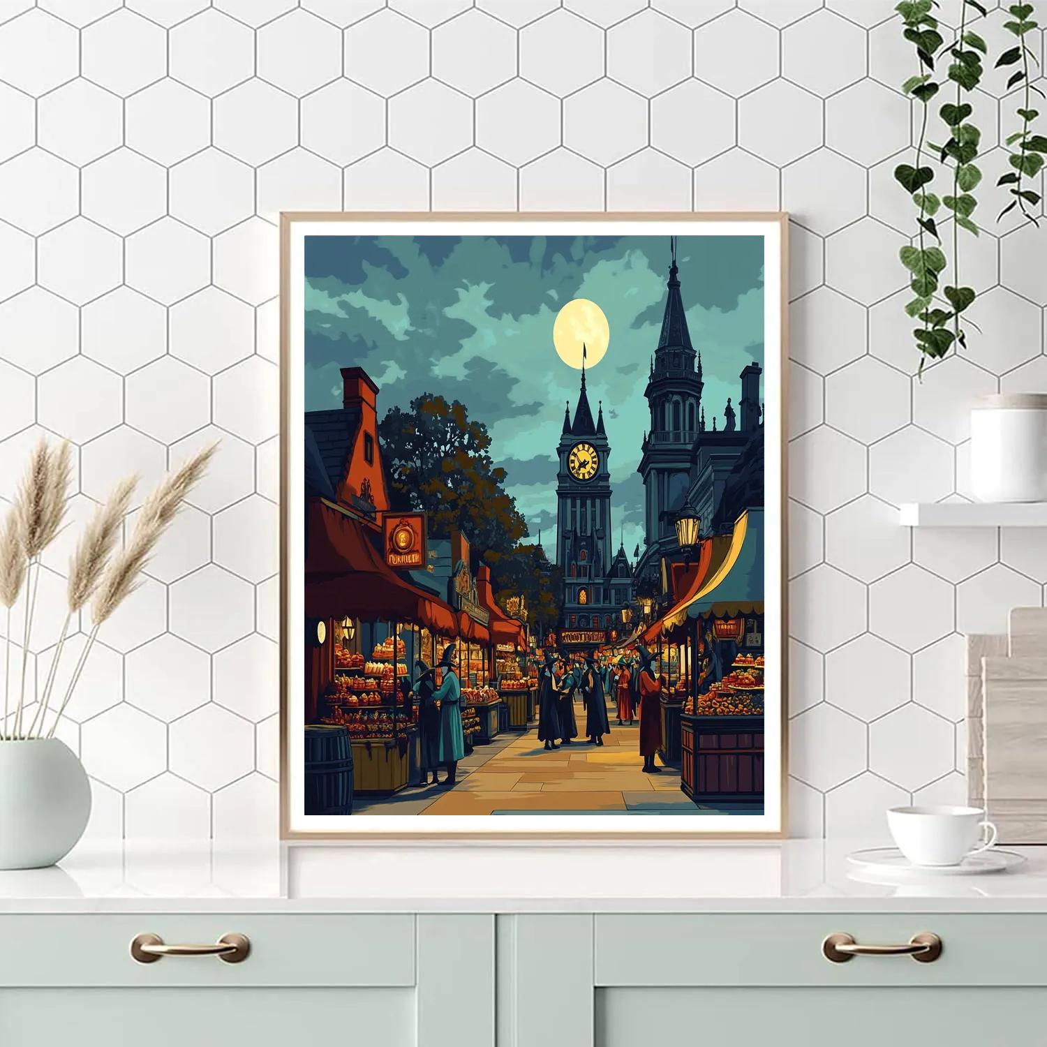Clocktower Phantom Street Market Painting by numbers kit
