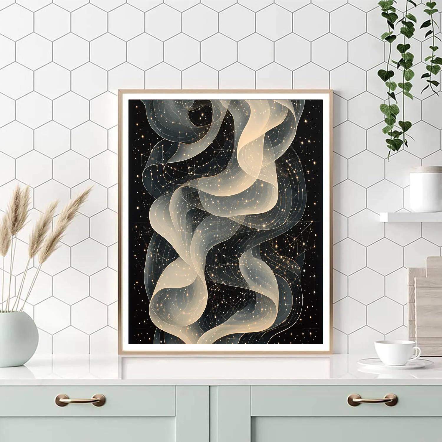 M.C. Escher Inspired Tessellated Nebula Paint by numbers art