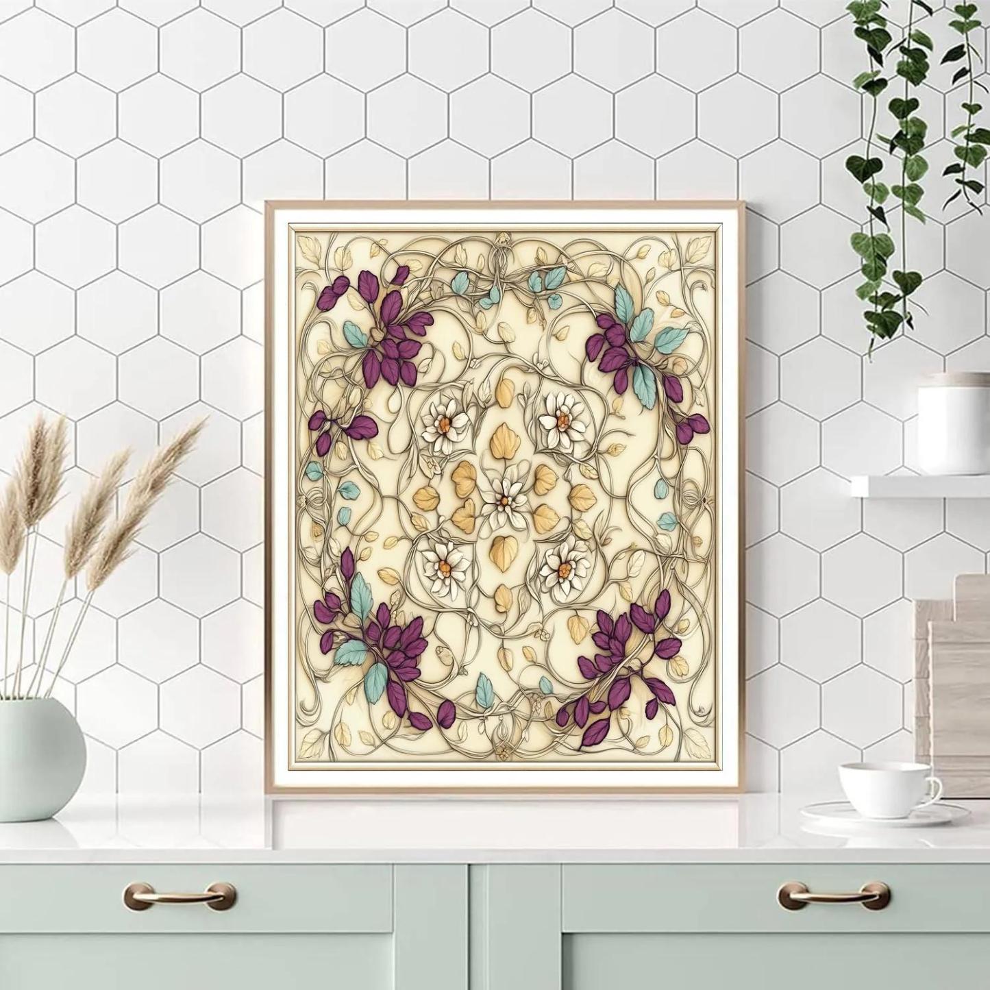 Alphonse Mucha Inspired Harmony Of The Seasons Ornament paint by numbers