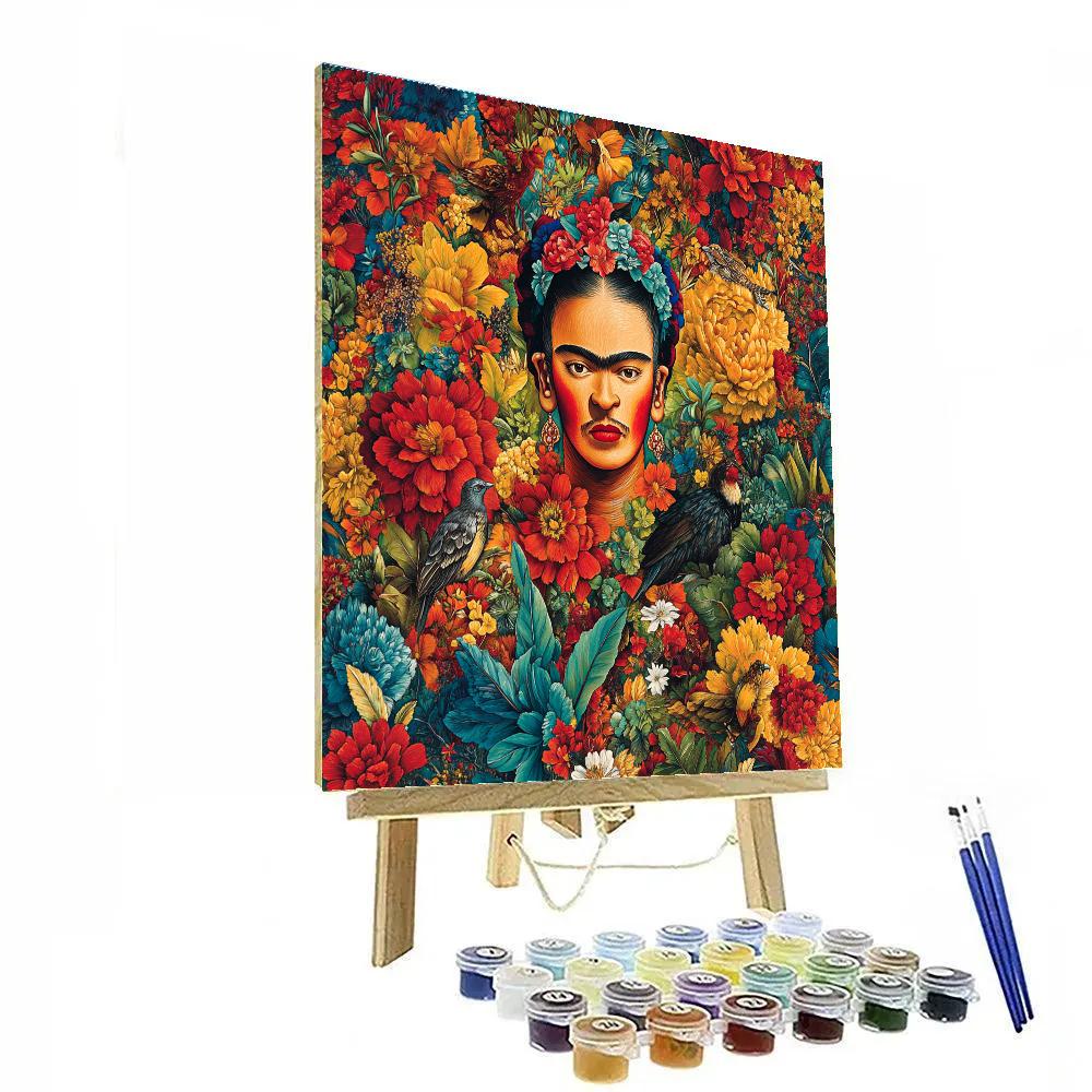 Frida Kahlo Inspired Mythological Garden Portrait Number painting