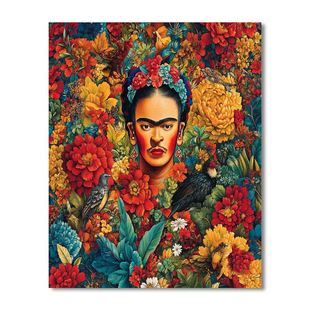 Frida Kahlo Inspired Mythological Garden Portrait Number painting