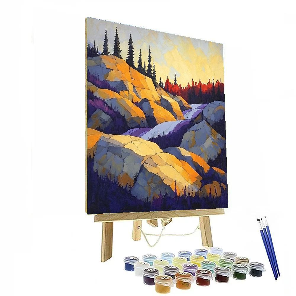 A.Y. Jackson Inspired Algoma Quarry Sunrise Paint by numbers art
