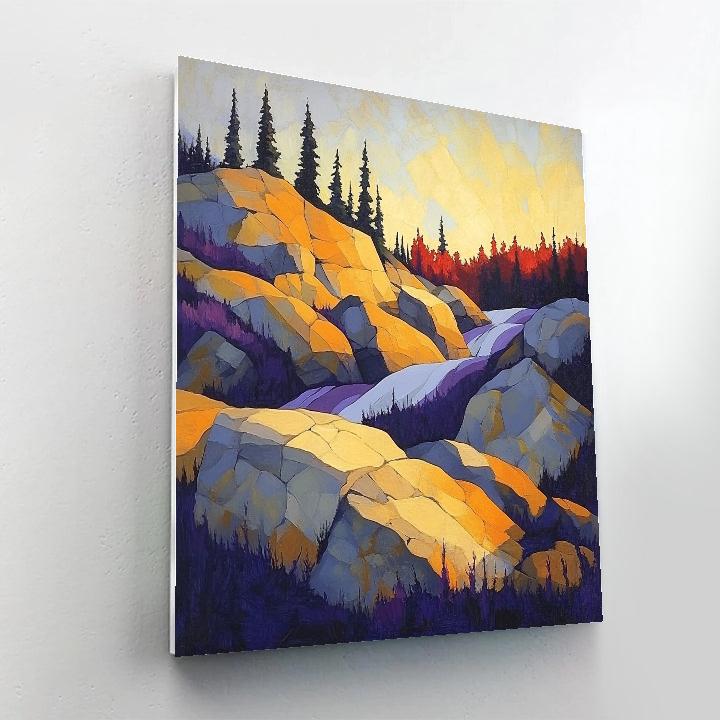 A.Y. Jackson Inspired Algoma Quarry Sunrise Paint by numbers art