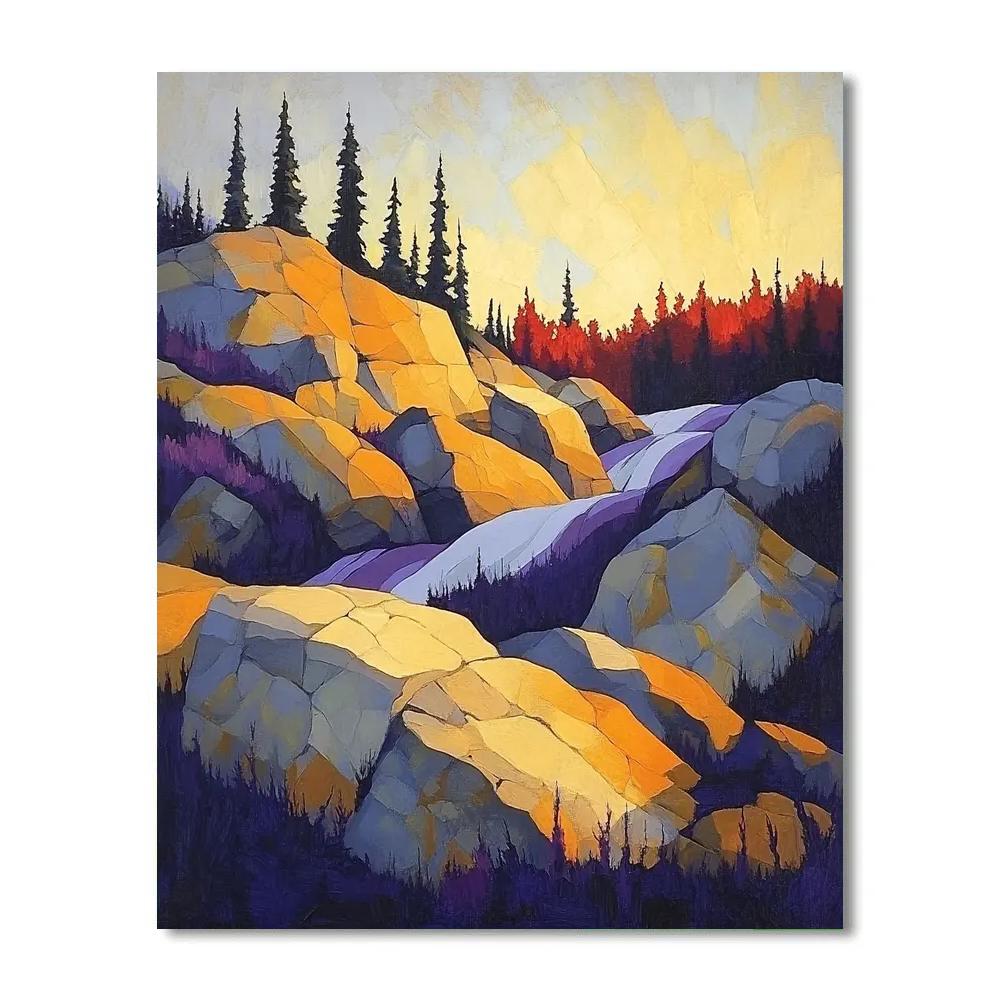 A.Y. Jackson Inspired Algoma Quarry Sunrise Paint by numbers art