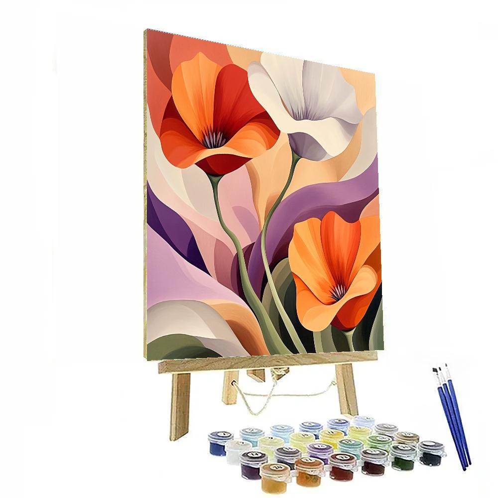 Georgia OKeeffe Inspired Desert Flowers paint by color
