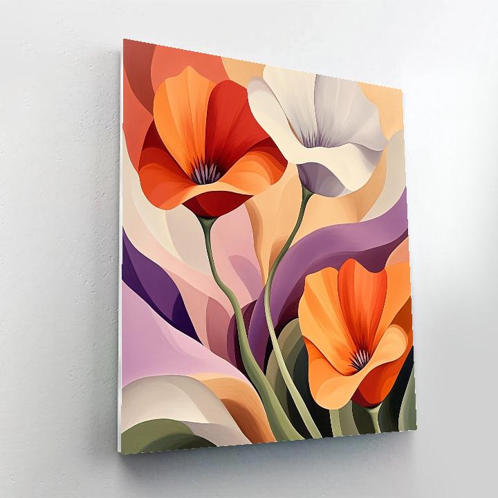 Georgia OKeeffe Inspired Desert Flowers paint by color