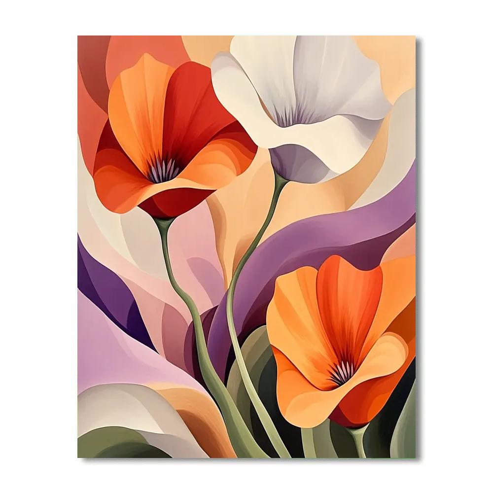 Georgia OKeeffe Inspired Desert Flowers paint by color