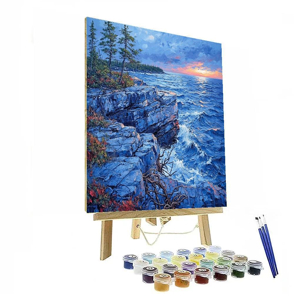 Arthur Lismer Inspired Georgian Bay Shoreline Paint by numbers art