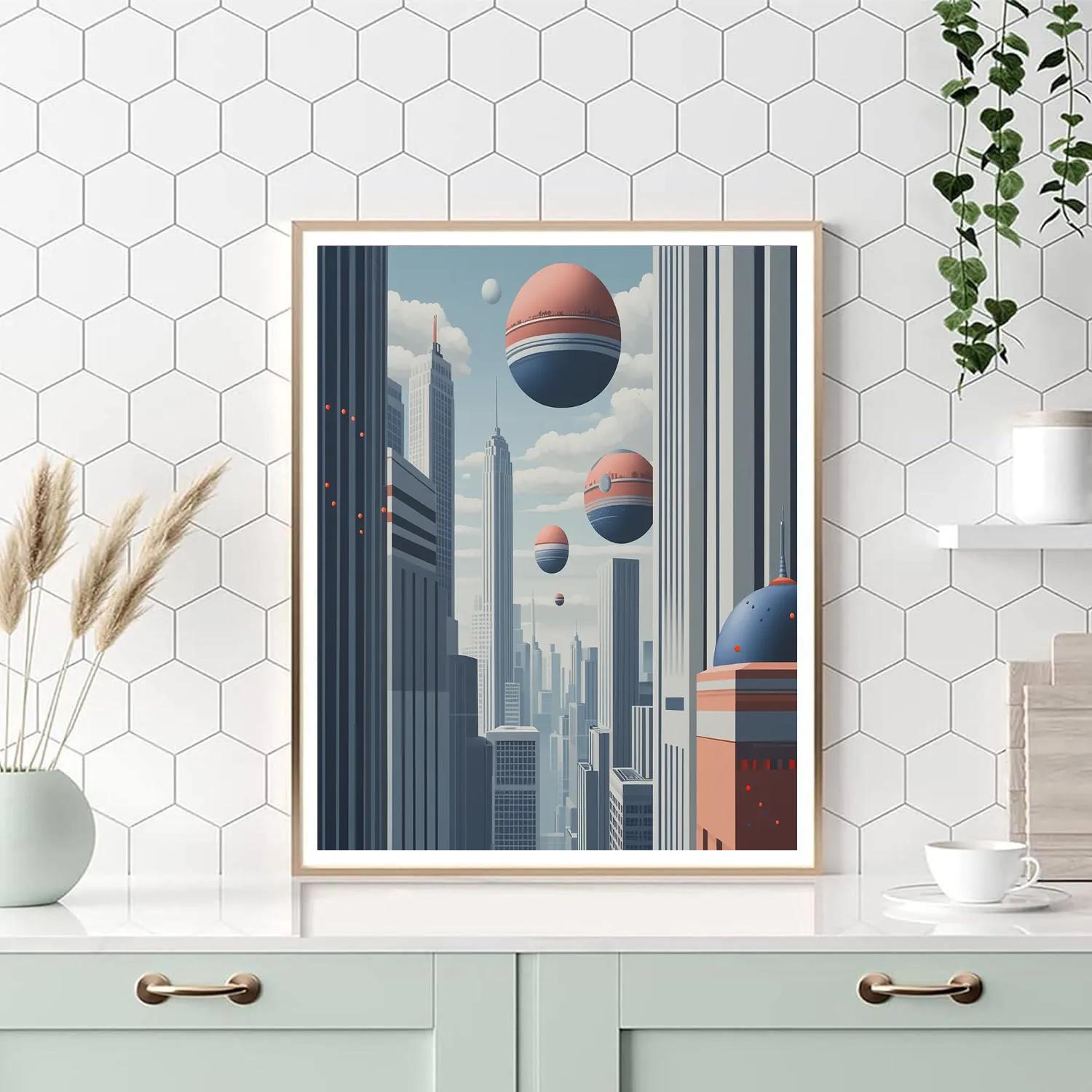 René Magritte Inspired Dreamlike Cityscape DIY paint by numbers