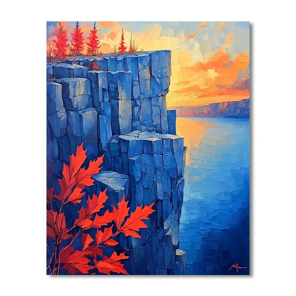 A.Y. Jackson Inspired Vibrant Rocky Escarpment Paint by numbers kits