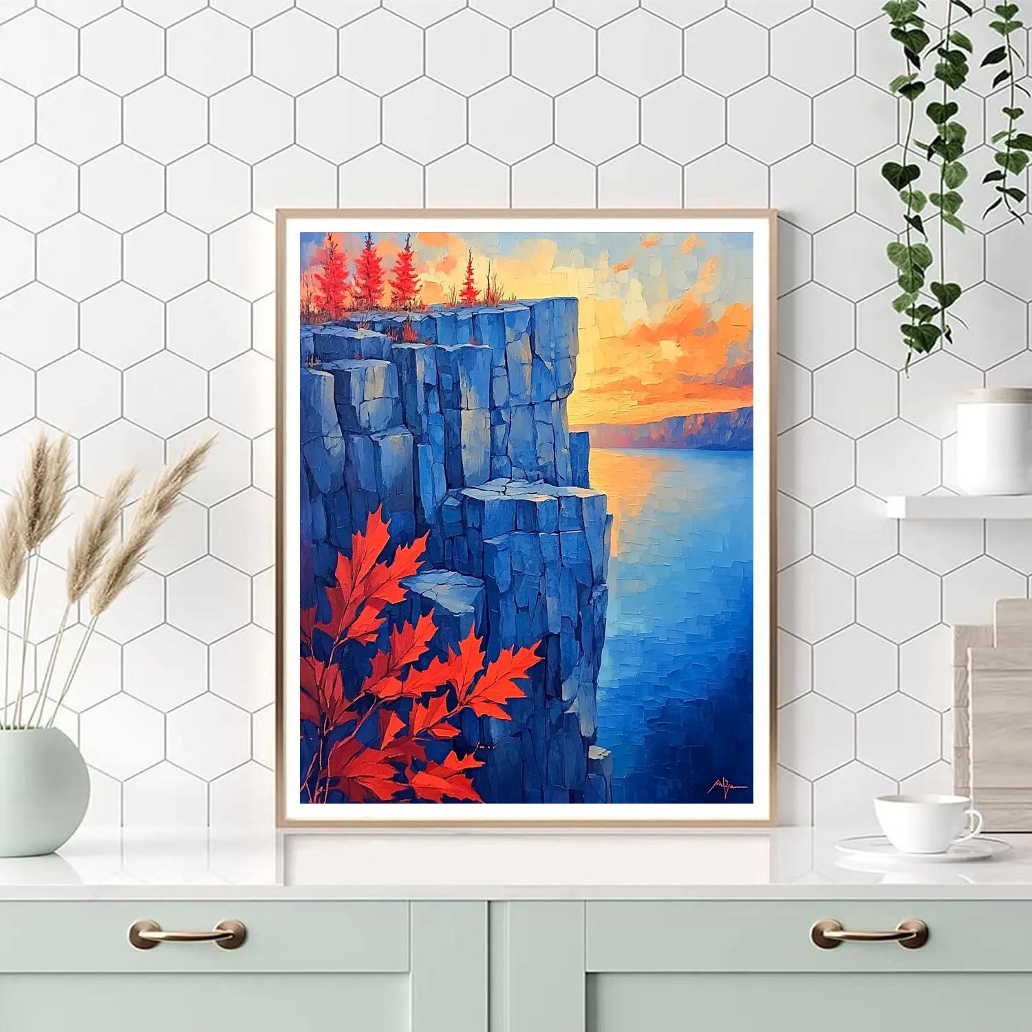 A.Y. Jackson Inspired Vibrant Rocky Escarpment Paint by numbers kits