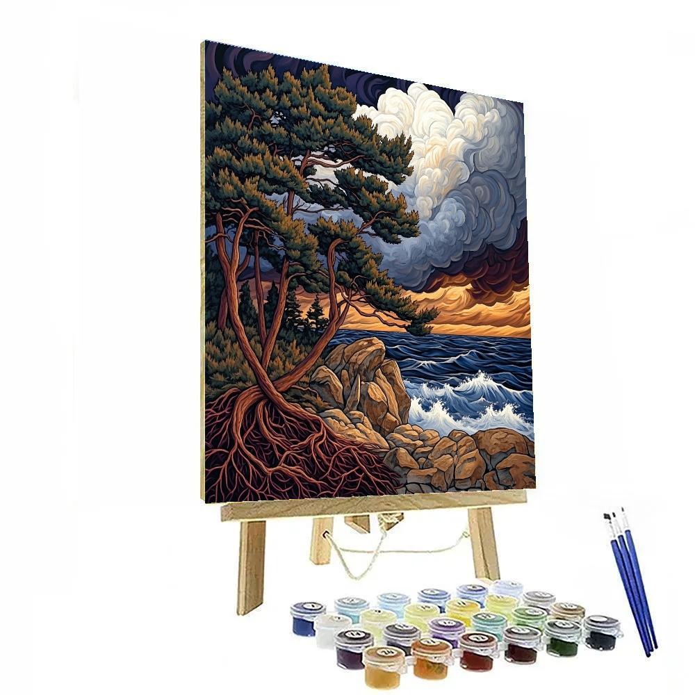 Arthur Lismer Inspired September Gale Over Pines paint by color