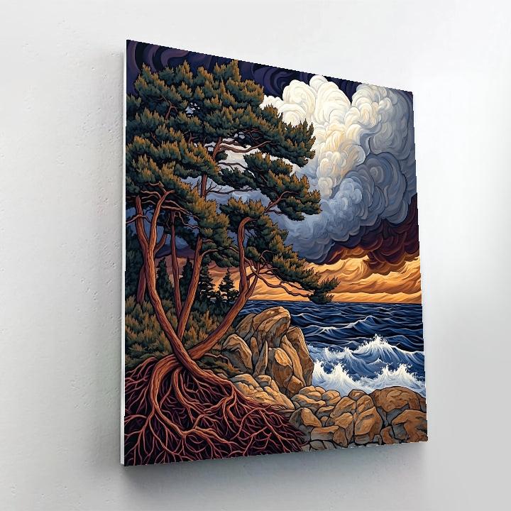 Arthur Lismer Inspired September Gale Over Pines paint by color