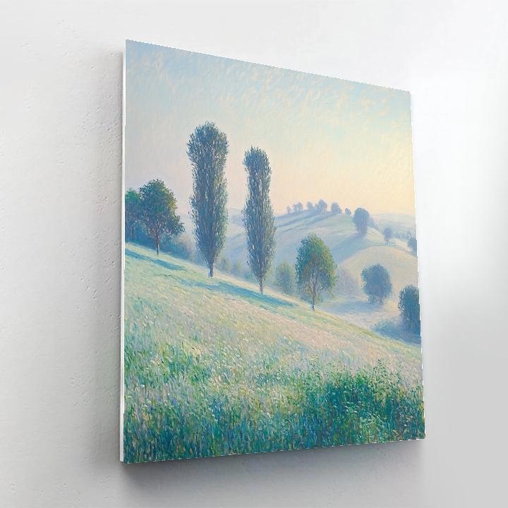 Claude Monet Inspired Misty Countryside paint by color