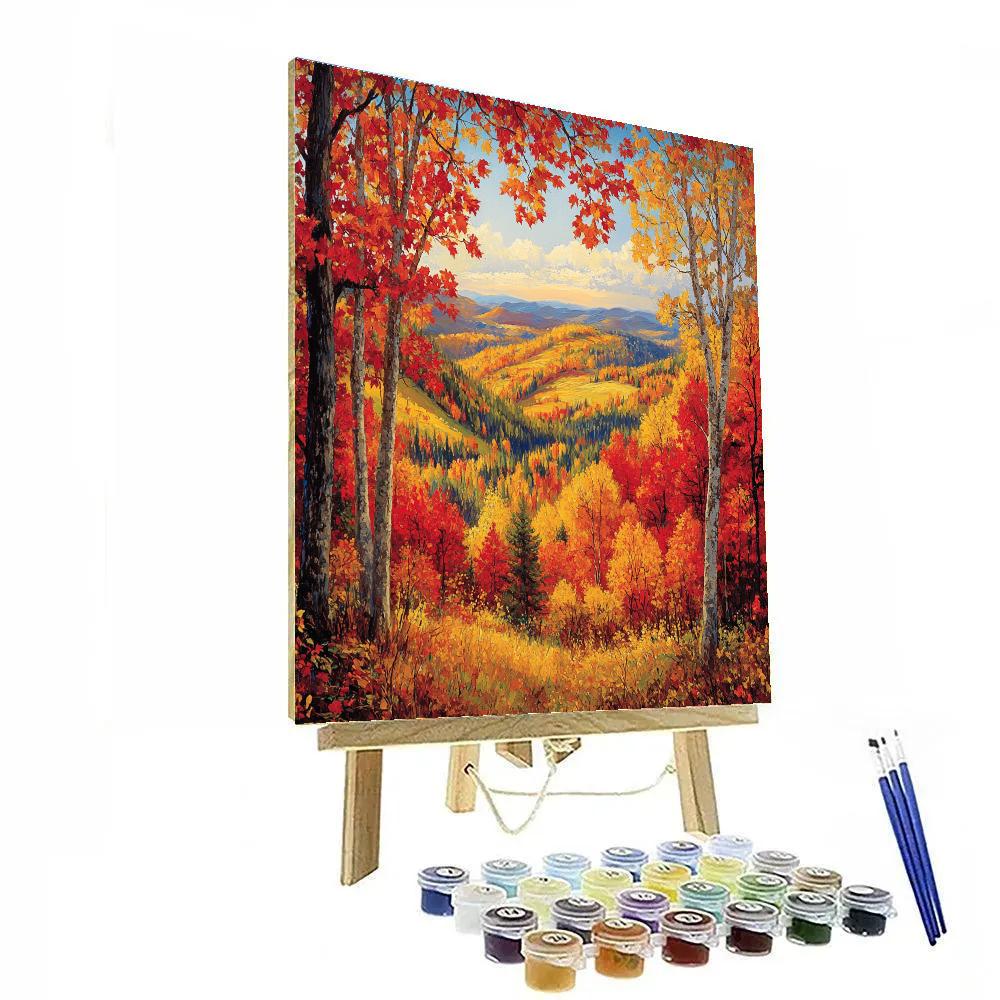 A.Y. Jackson Inspired Autumns Golden Canopy Number painting