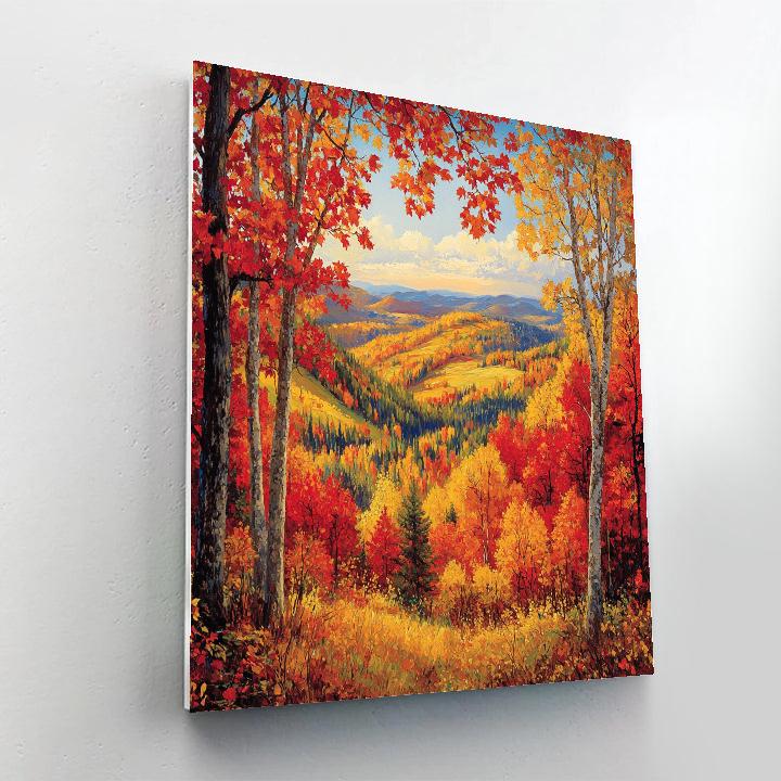 A.Y. Jackson Inspired Autumns Golden Canopy Number painting