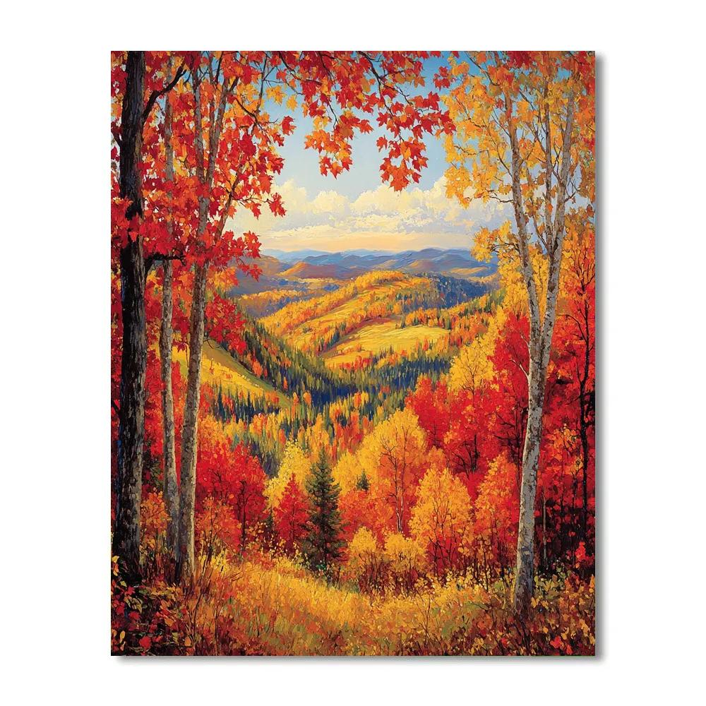 A.Y. Jackson Inspired Autumns Golden Canopy Number painting