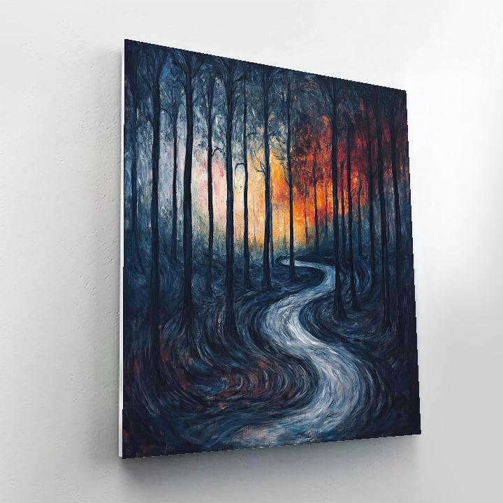 Edvard Munch Inspired Emotional Forest Scene Number painting