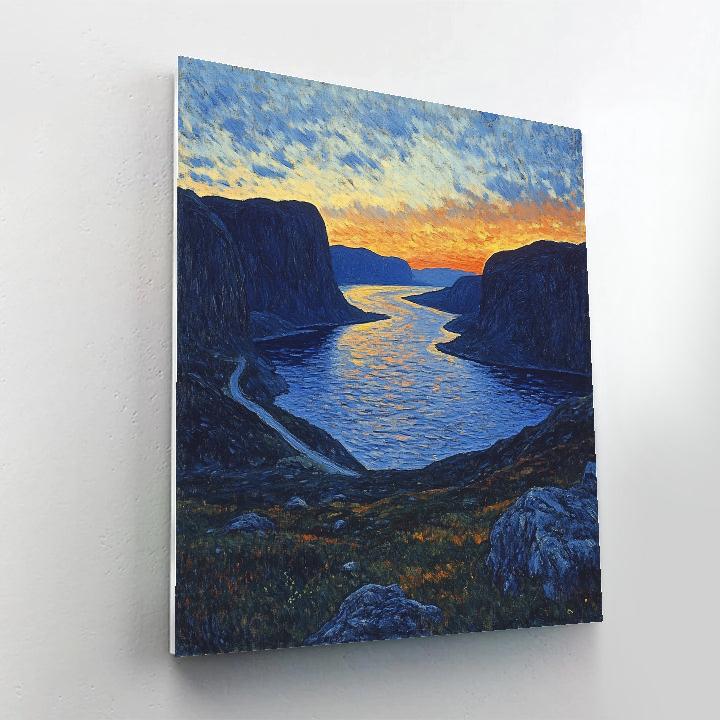 Edvard Munch Inspired Twilight Fjord paint by numbers