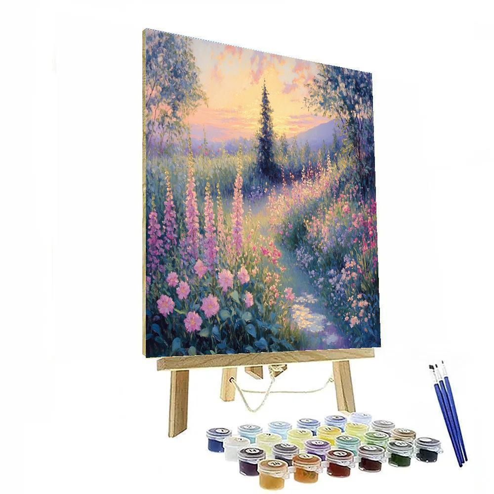 Monet Inspired Sunrise Garden DIY paint by numbers