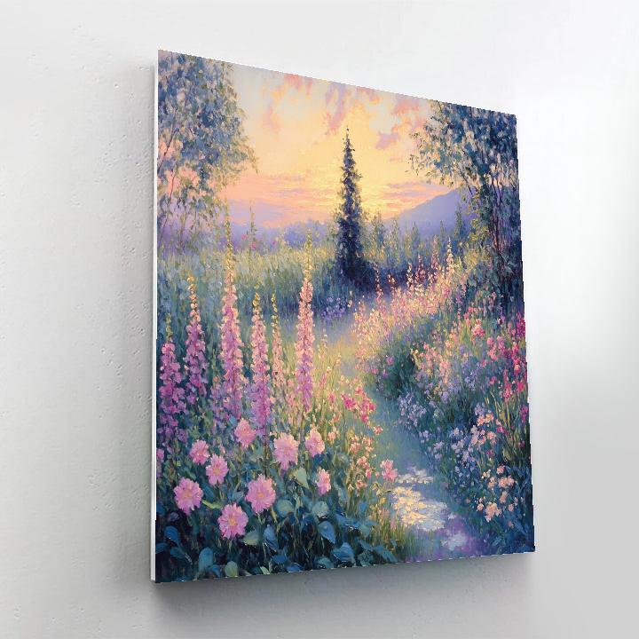 Monet Inspired Sunrise Garden DIY paint by numbers