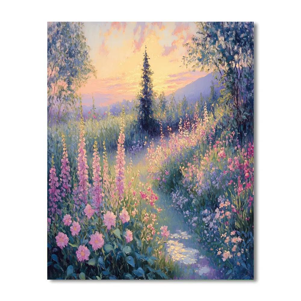 Monet Inspired Sunrise Garden DIY paint by numbers