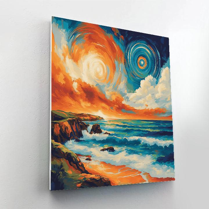 Edvard Munch Inspired Shoreline Of Cosmic Tides paint by numbers