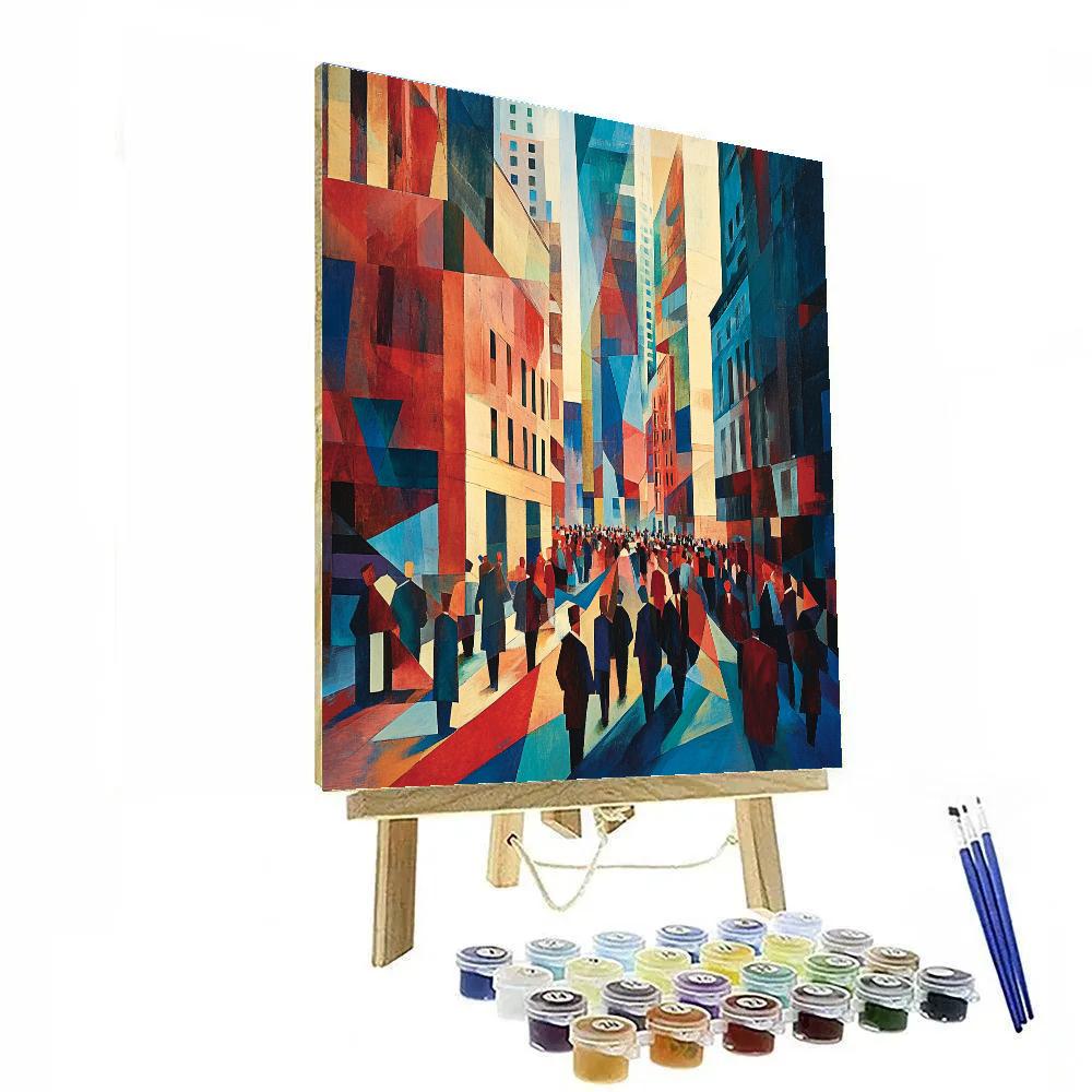 Picasso Inspired Cubist Street Scene painting number kit