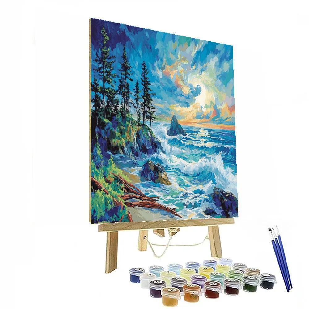 Emily Carr Inspired Windswept Coastal Drift DIY paint by numbers