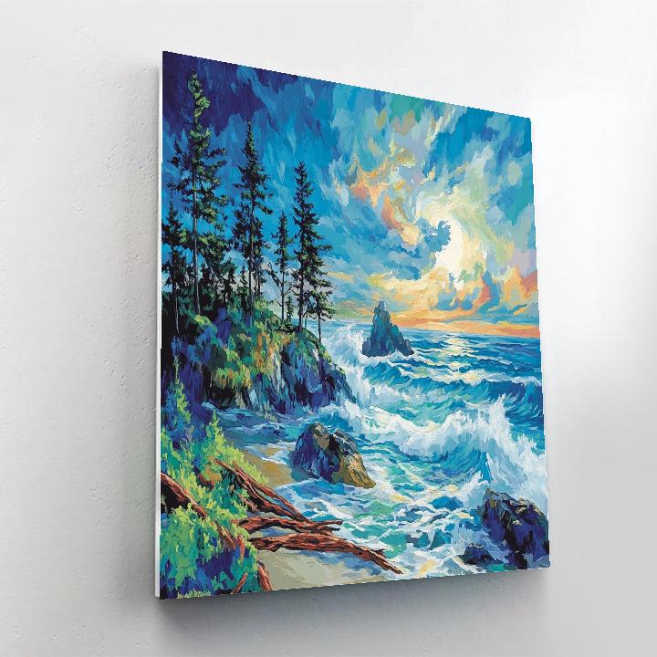 Emily Carr Inspired Windswept Coastal Drift DIY paint by numbers