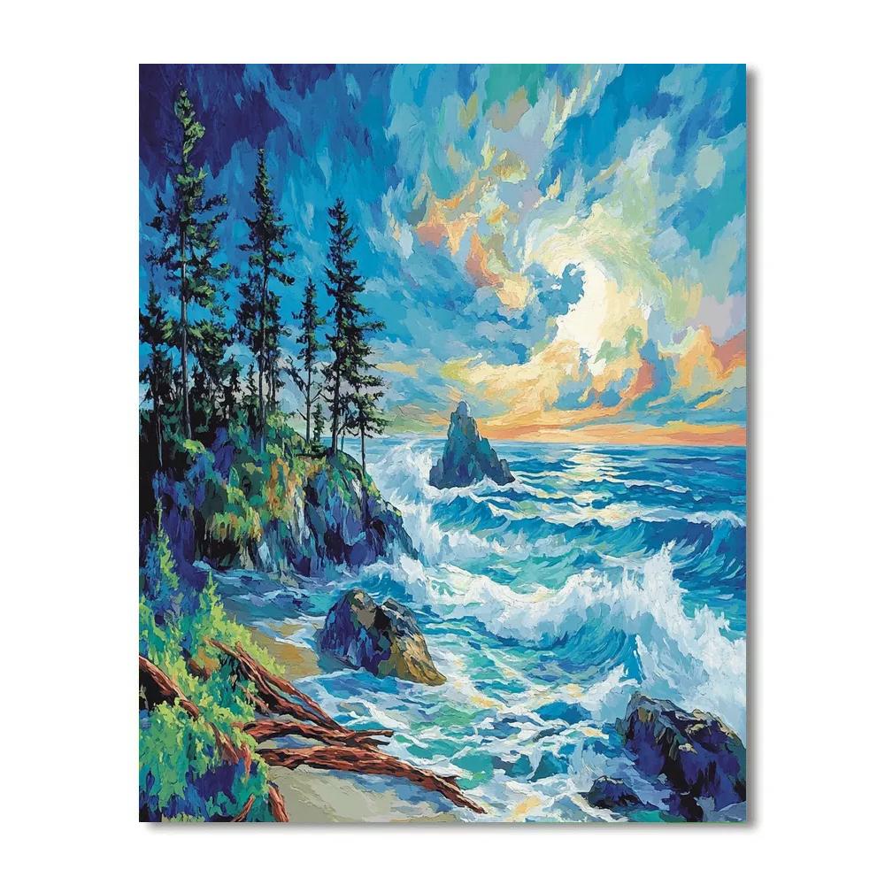 Emily Carr Inspired Windswept Coastal Drift DIY paint by numbers