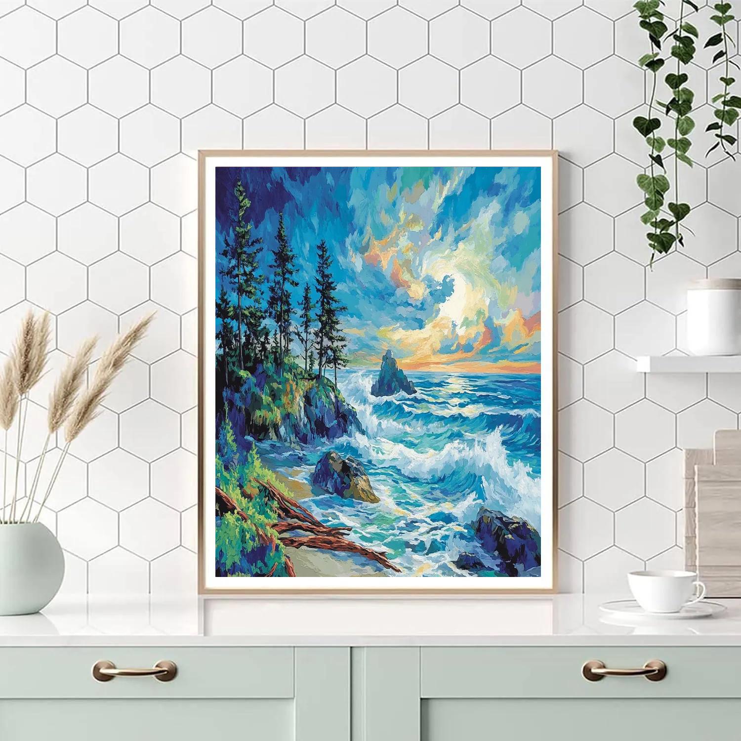 Emily Carr Inspired Windswept Coastal Drift DIY paint by numbers